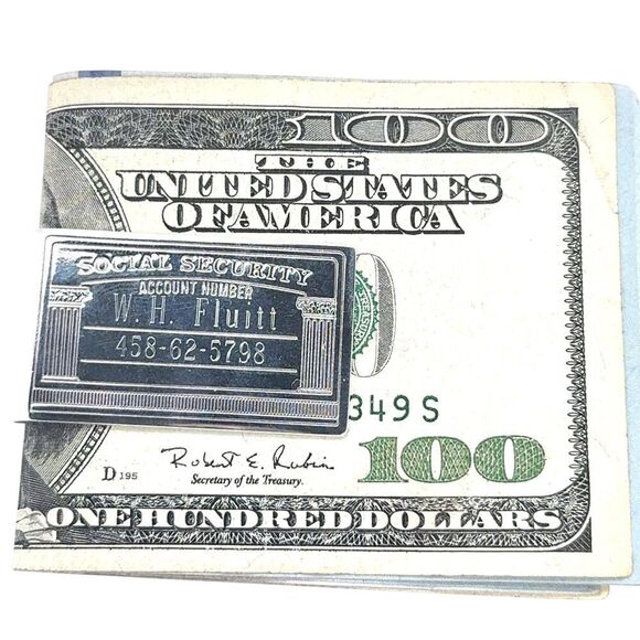 Tiffany & Co Social Security Money Clip Sterling Silver Estate TIF891 - Picture 1 of 9